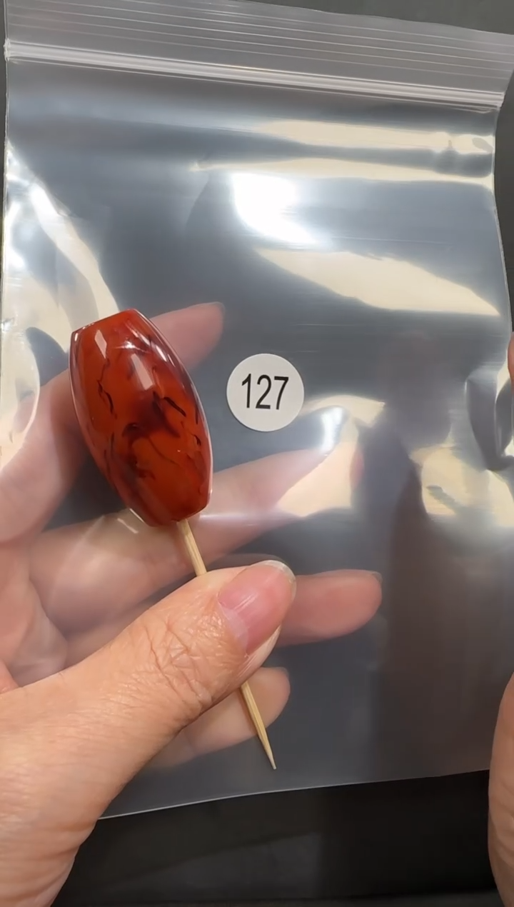 未镶嵌南红玛瑙珠宝半成品圣**李原矿无优化无胶裂实肉桶珠