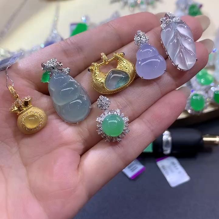 【琪琪臻选】翡翠吊坠-18k金-多样性发货一件-FM02|CXQ21