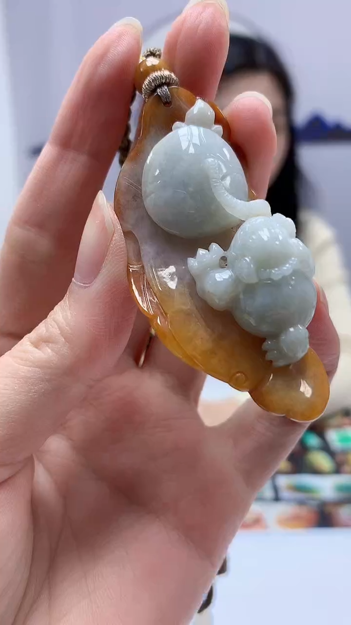 【闪购商品】定制翡翠未镶嵌0405zm-毛货挂件金蟾132
