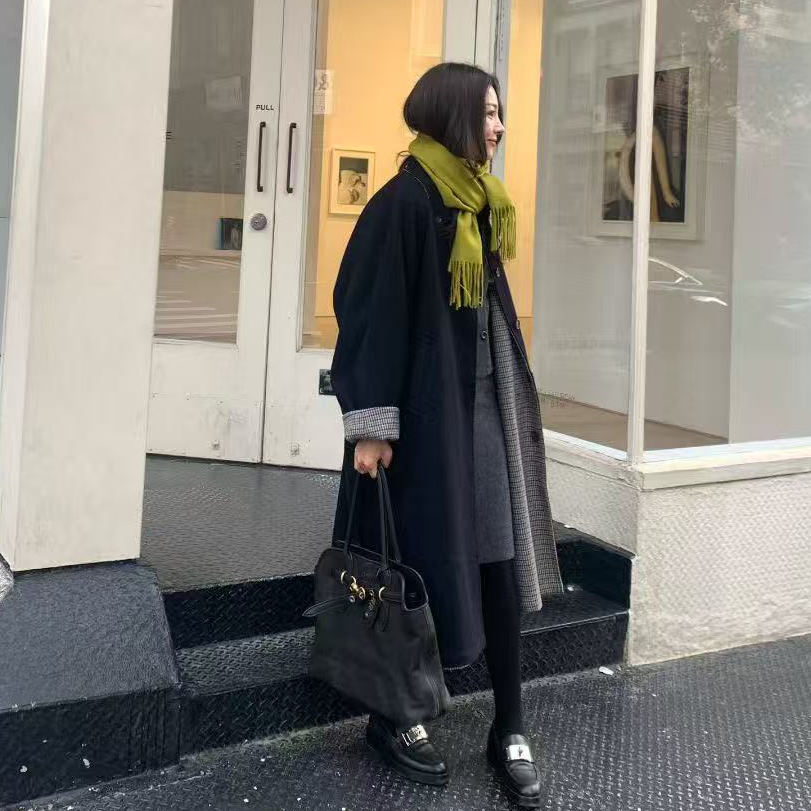 【佳贰】东大门UNDERSON翻领系扣双面穿羊毛大衣 重工！现货！No退换！