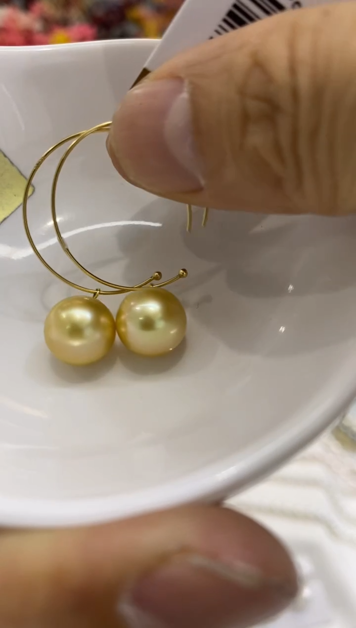 【闪购商品】海水珍珠BG18K金镶嵌珍珠耳饰@@v0932
