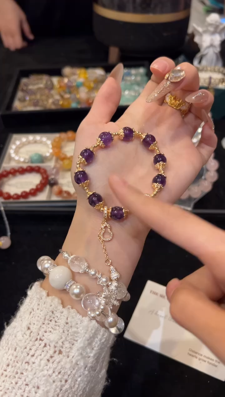 未镶嵌手串水晶巴西紫水手串  多样性发一