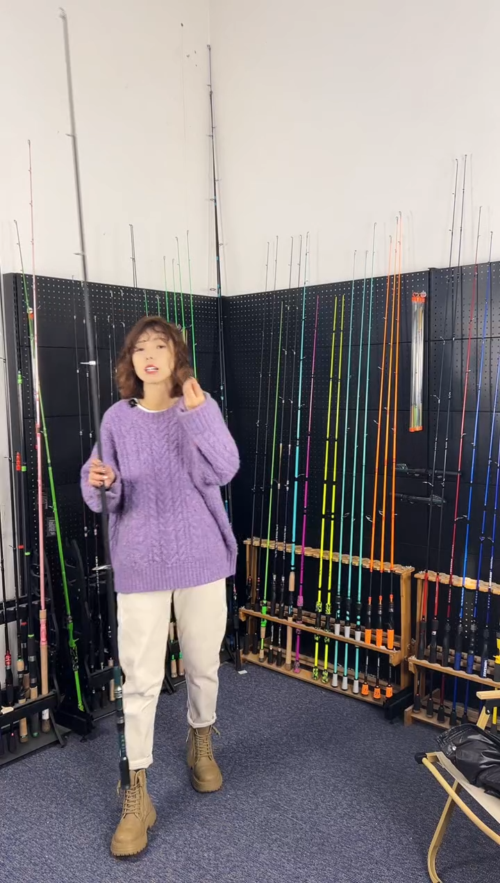 2.1m碳素伶俐虫绿色2.1米直柄（瑕疵尾货竿，没有售后，介意勿拍）