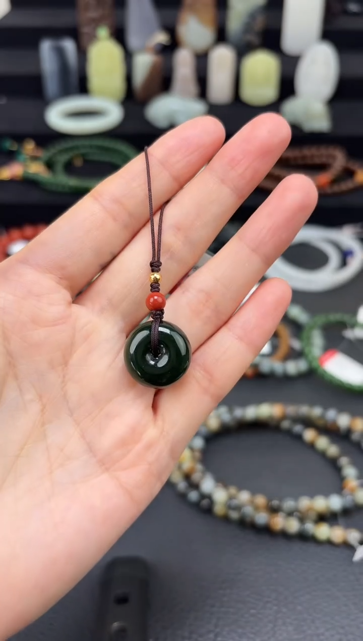 未镶嵌和田玉挂件碧玉平安扣挂件