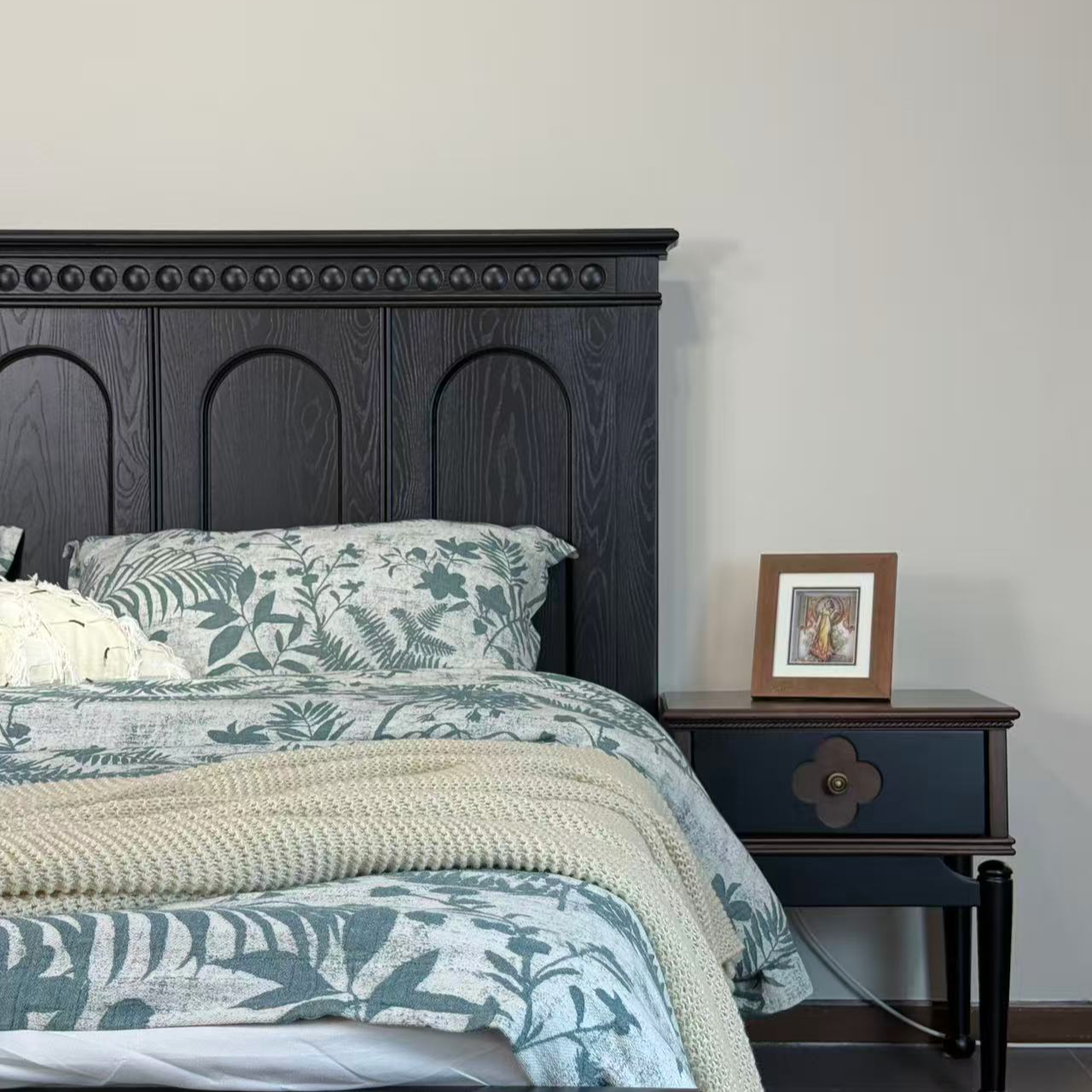 【特惠】美式拼板实木床双人床大床实木硬板床复古法式客厅