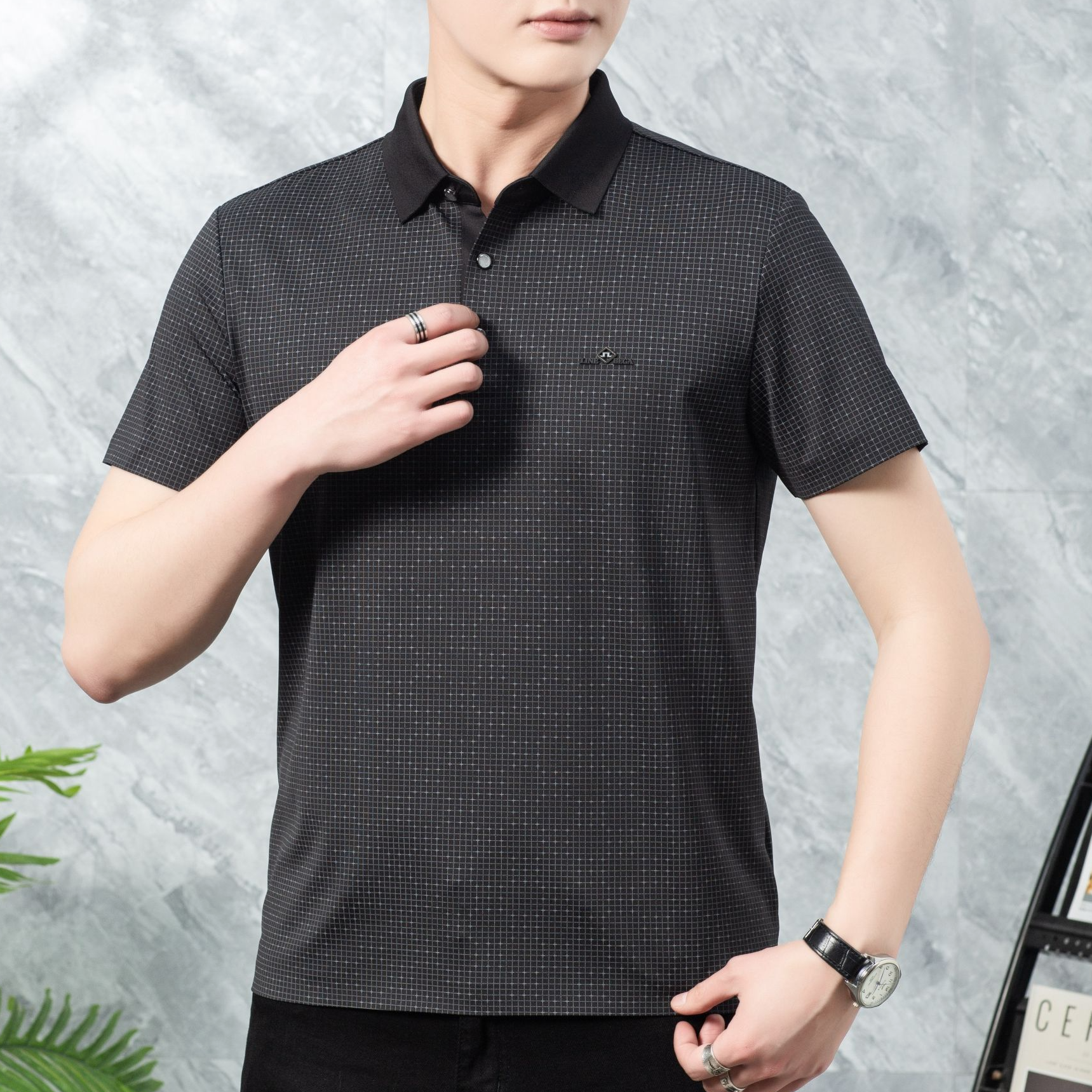 【悠悠专属】夏季新款桑蚕丝polo衫时尚男商务短袖小衫 25539#