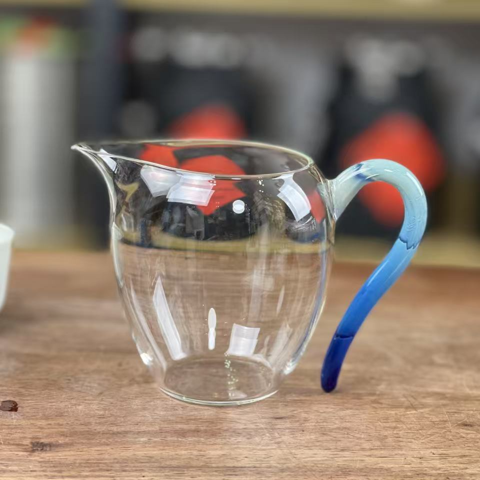 渐变蓝把公道杯玻璃茶具茶器组合链接茶器专用