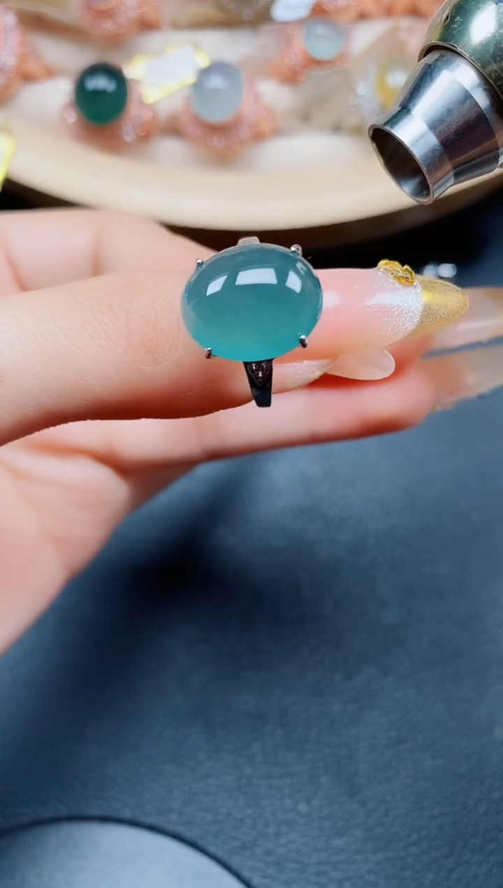 【闪购商品】翡翠戒指银S925镶嵌翡翠
