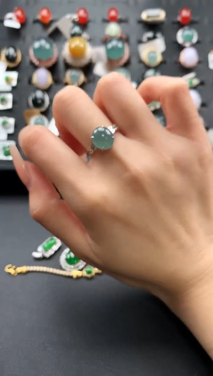 【闪购商品】翡翠戒指银S925镶嵌576765