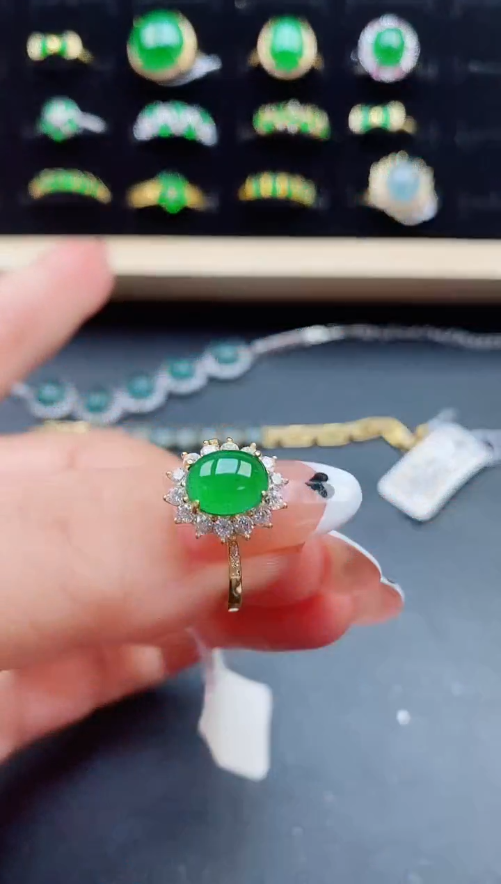 【闪购商品】翡翠戒指银S925镶嵌32132