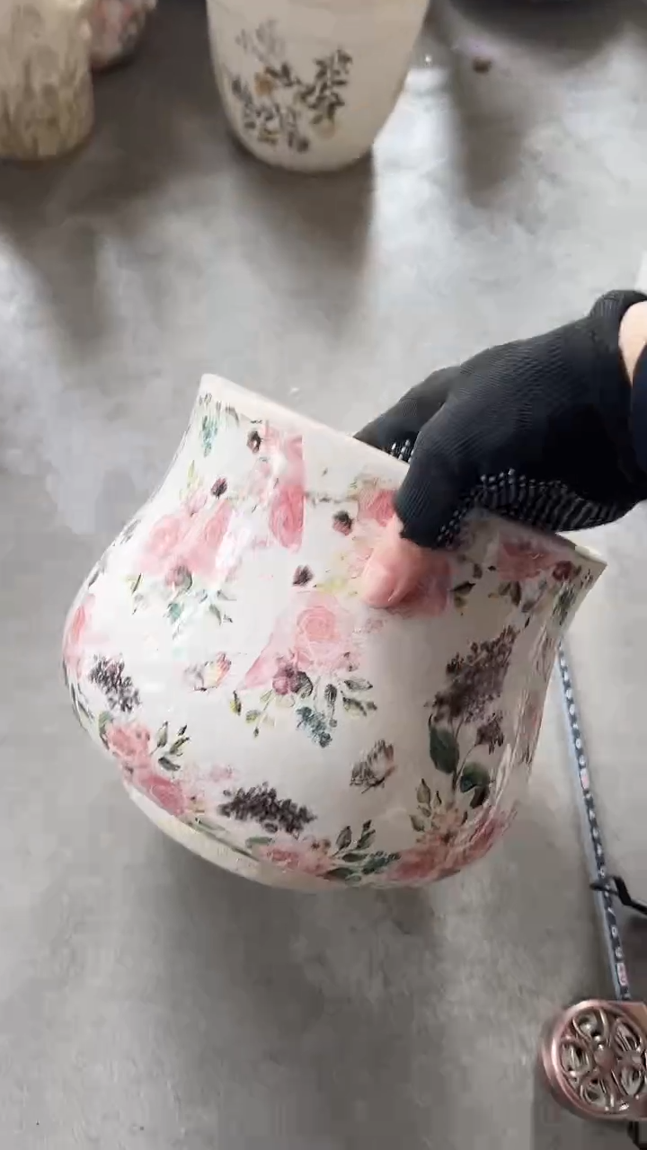 【闪购商品】陶瓷花盆高18cm内口16.5cm