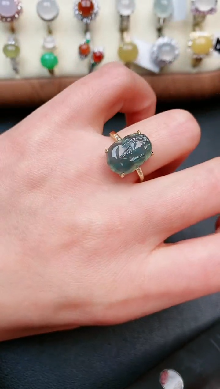 【闪购商品】翡翠戒指银S925镶嵌....