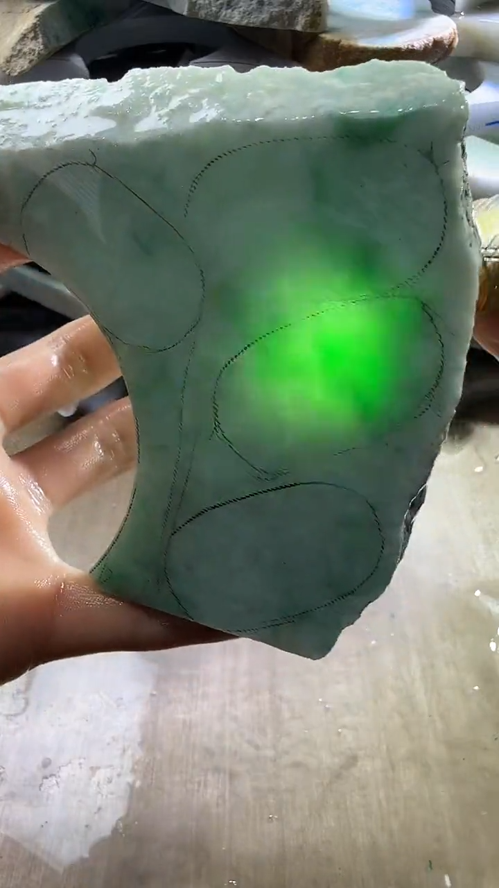 裸石翡翠天然翡翠A货花34