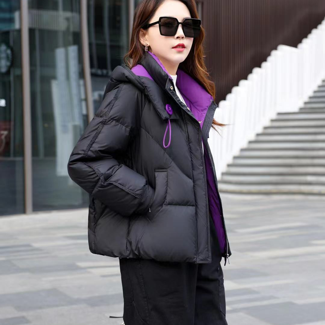 休闲时尚大码黑色最大穿到220斤羽绒服
