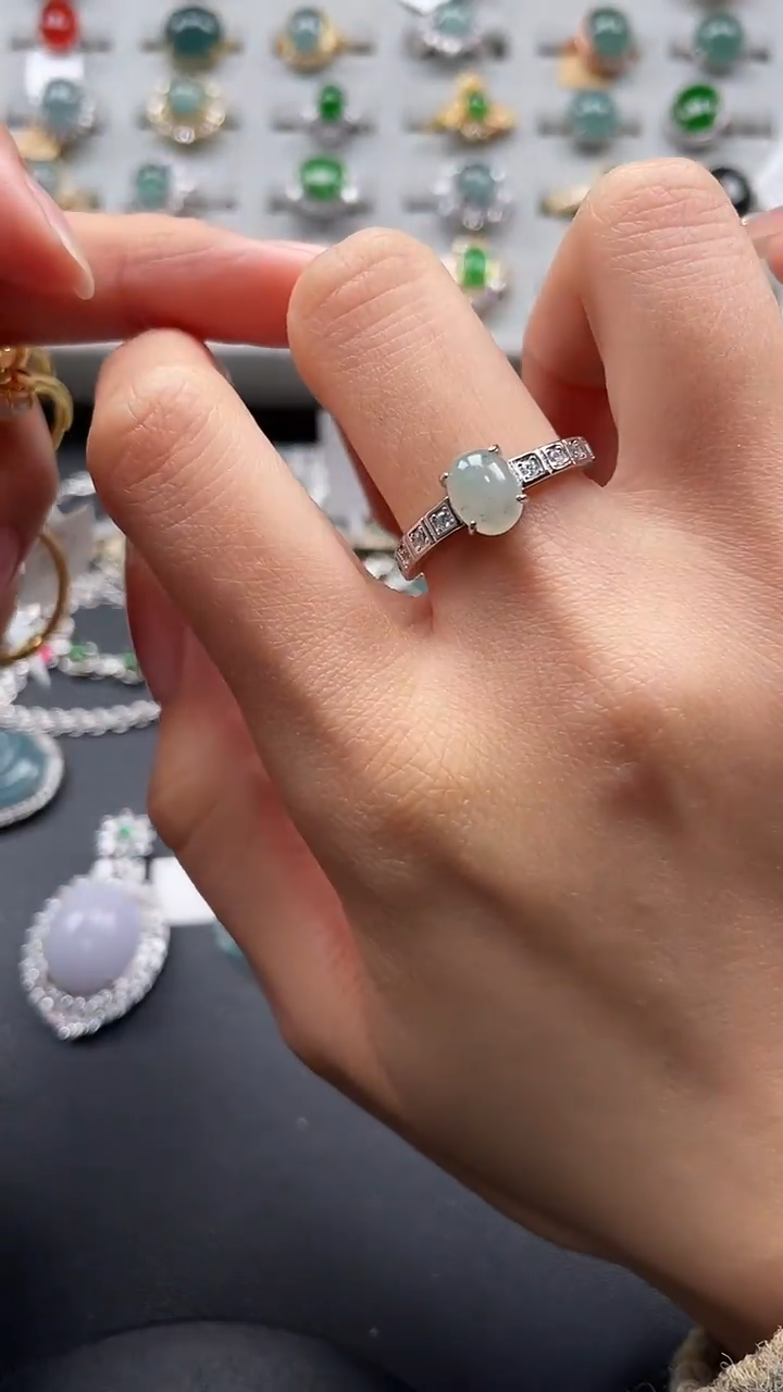 【闪购商品】翡翠戒指银S925镶嵌546754