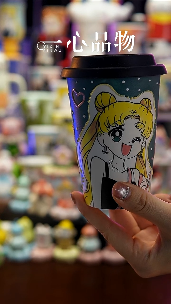 杯子瓷129-9景德镇手工手绘杯子摆件