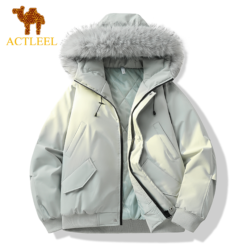 ACTLEEL2025冬季新品毛领男女加厚派克服厚款休息保暖棉衣外套