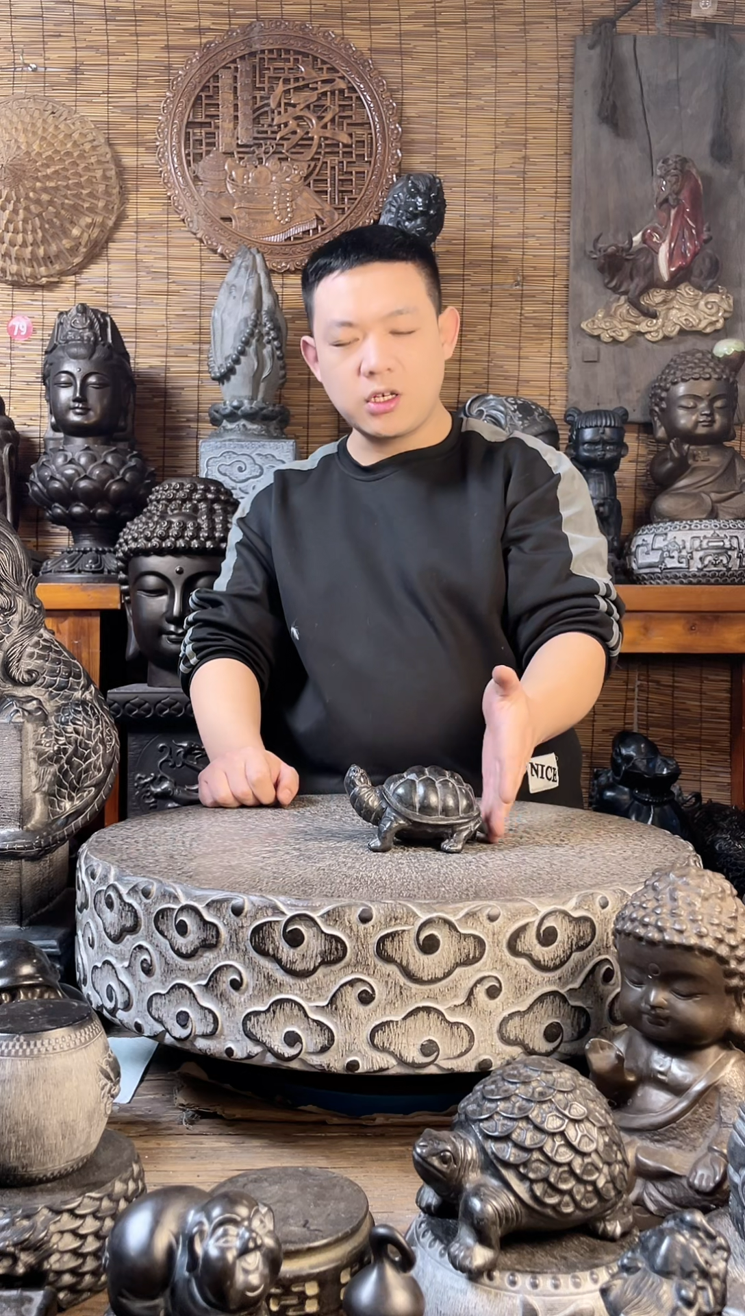 【闪购商品】13小乌龟天然青石雕刻