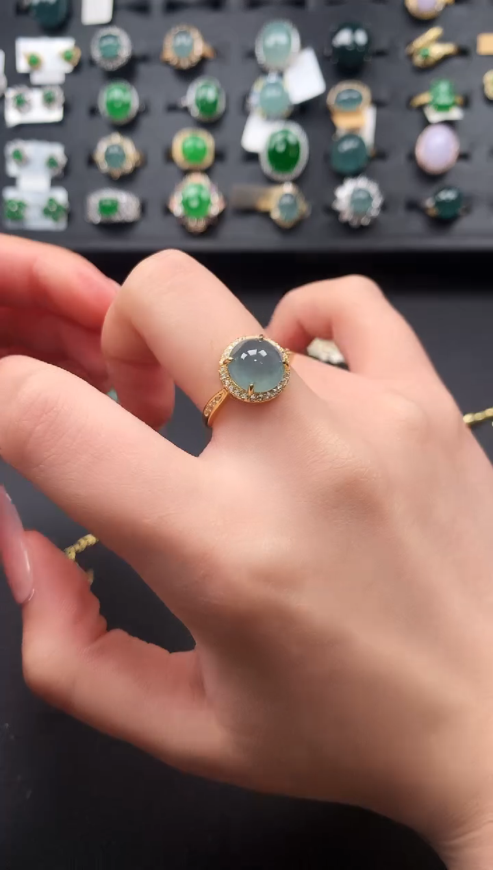 【闪购商品】翡翠戒指银S925镶嵌51241