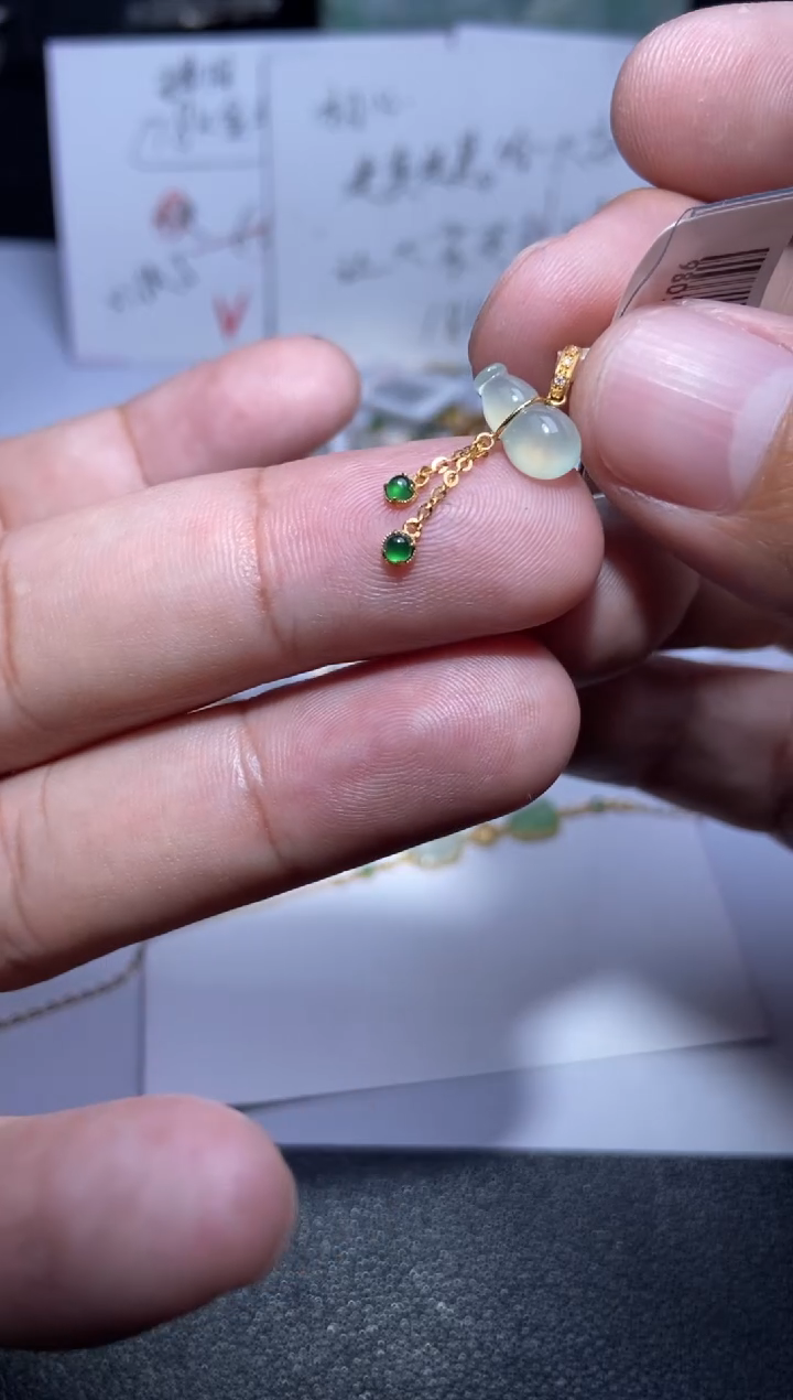 【闪购商品】翡翠18K金镶嵌吊坠(不含链)吊坠