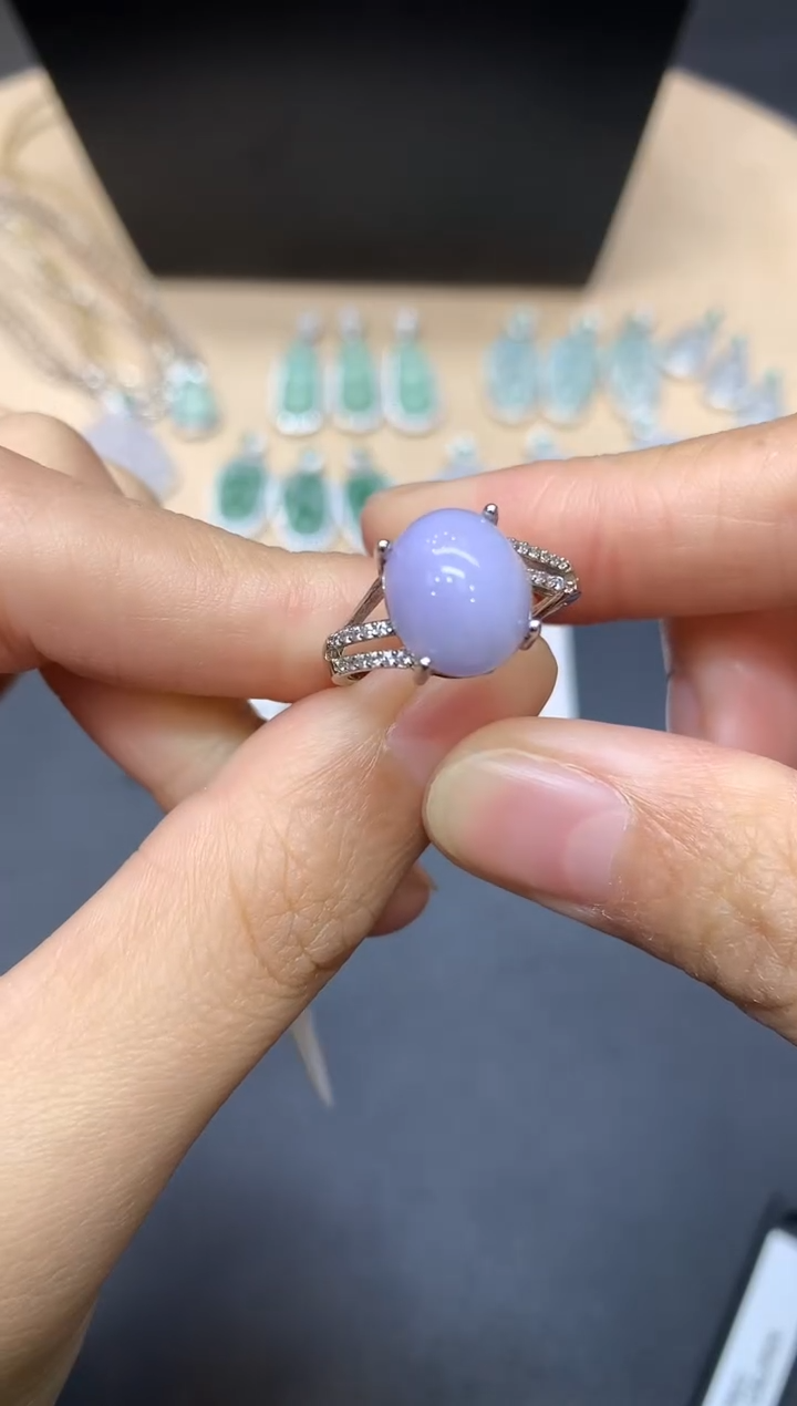 【闪购商品】翡翠戒指银S925镶嵌蛋面【无服务费】