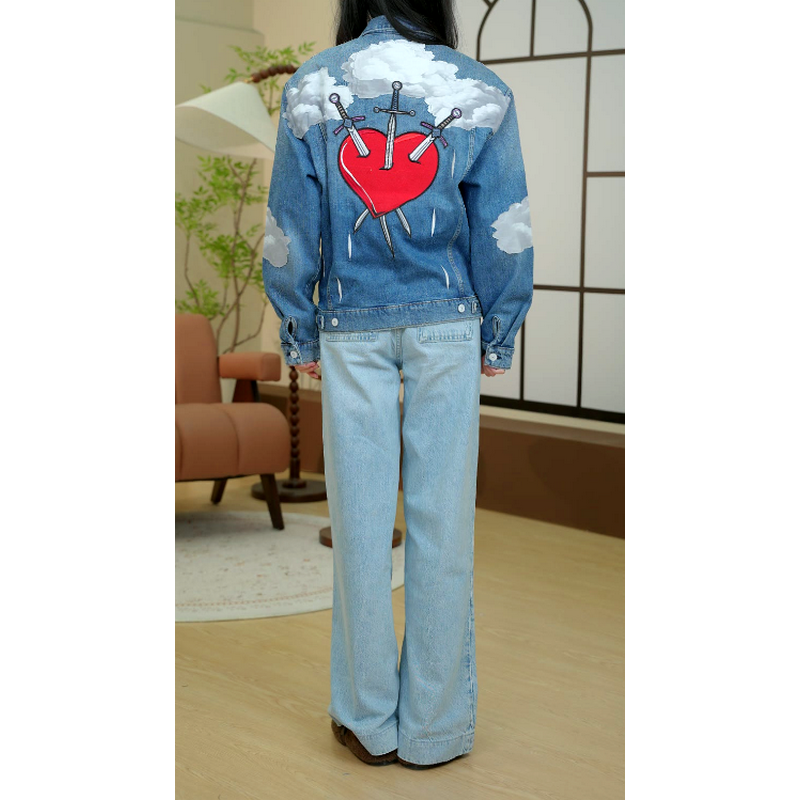 GUESS 个性设计款牛仔外套-W2BN77D4NHA