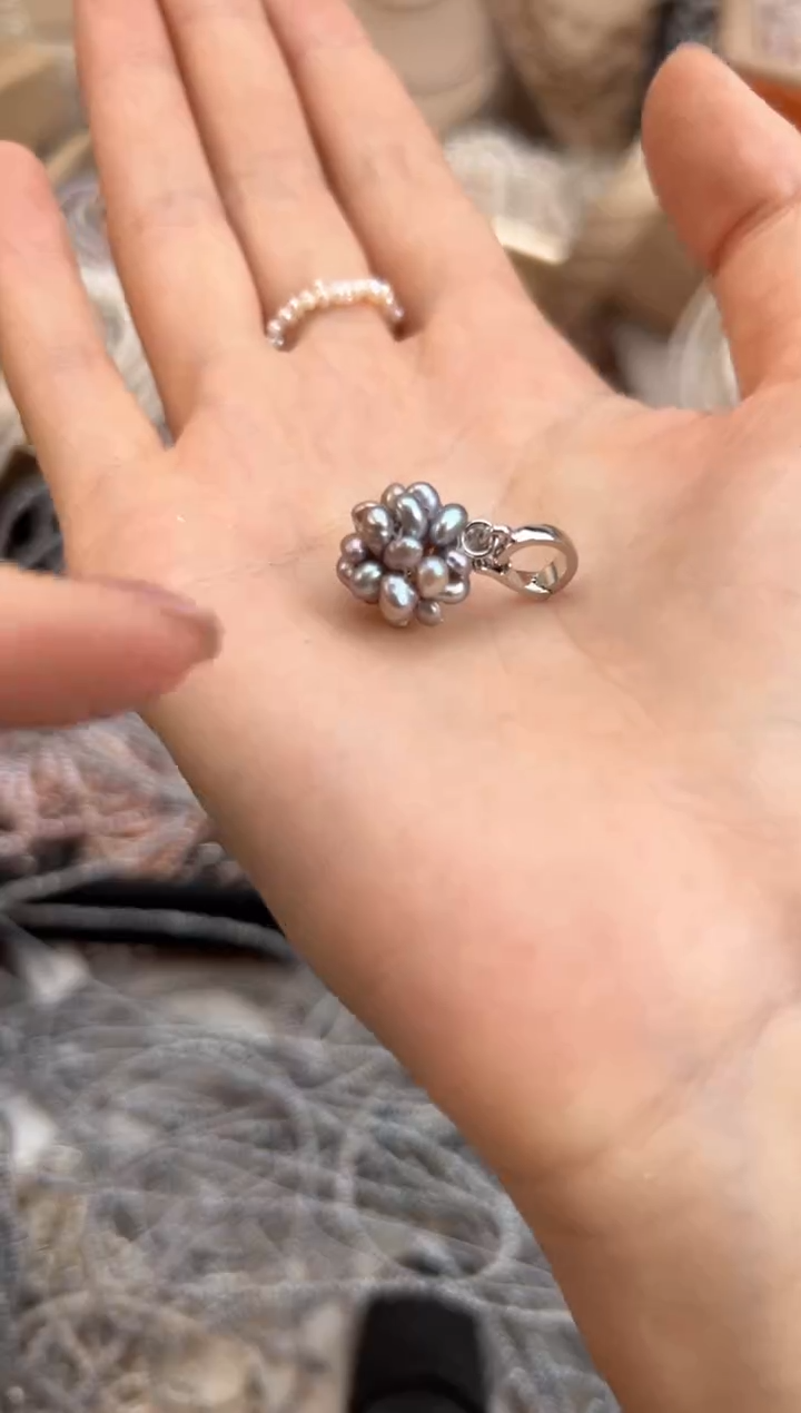 未镶嵌福利淡水珍珠灰色*精工编织款（万能扣）多样性发一