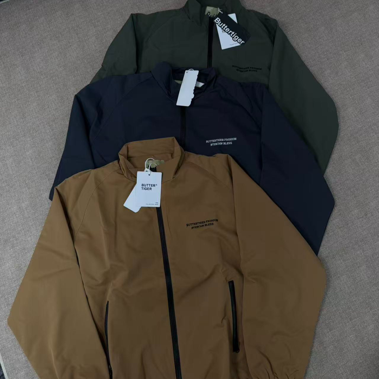 JK23三色重磅刺绣三防拉链连外套夹克