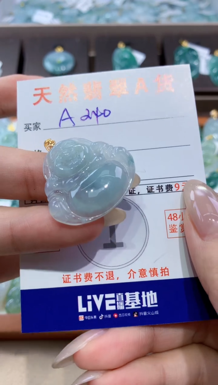 颈饰未镶嵌翡翠天然缅甸翡翠A货挂件 