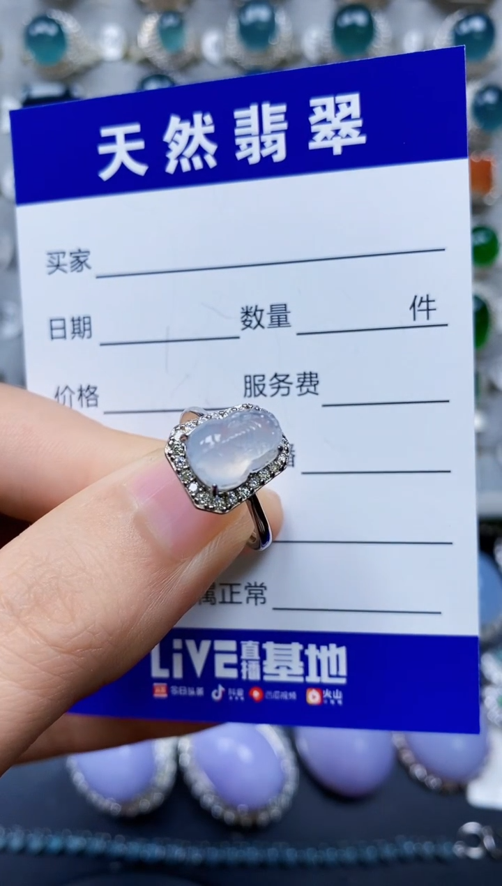 【闪购商品】翡翠银S925镶嵌戒指0249