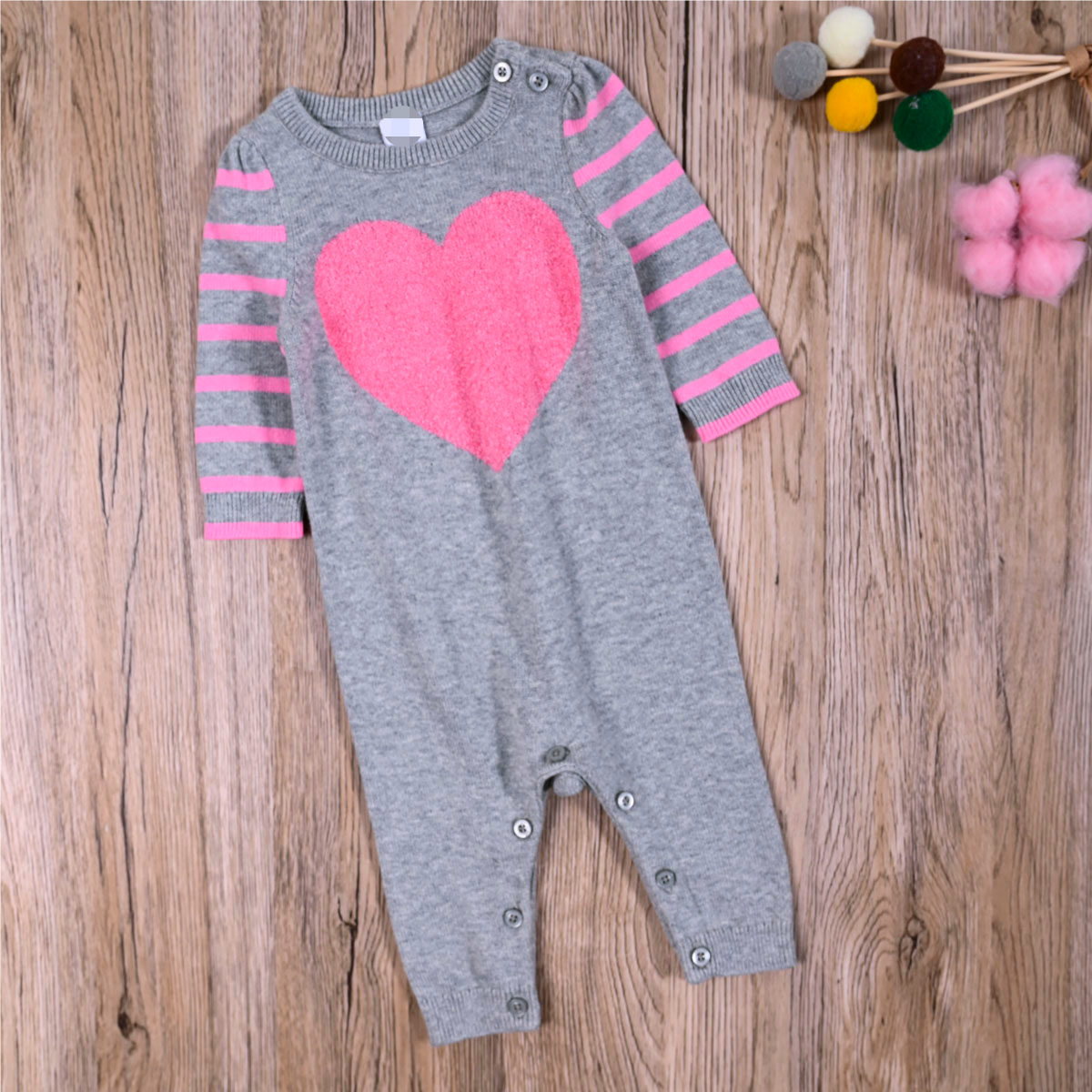 GA外贸欧美婴儿春秋针织毛衣连体衣 新生儿女宝长爬服哈衣毛线衣