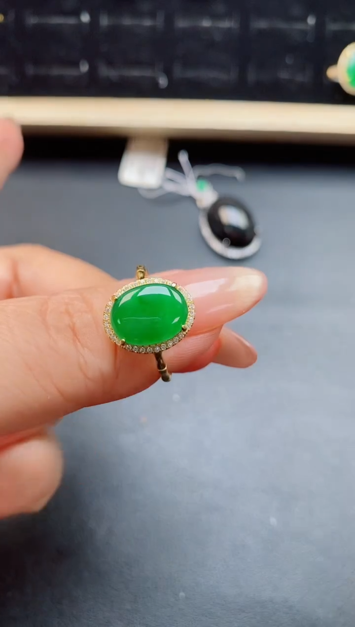 翡翠戒指银S925镶嵌321321