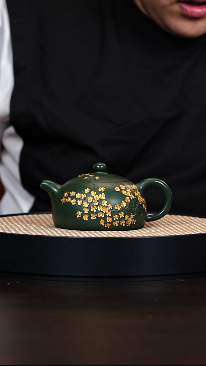 茶壶紫砂半月 绿泥