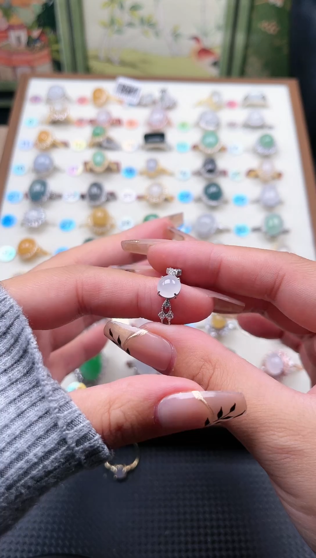 【闪购商品】翡翠戒指银S925镶嵌天然A货翡翠戒指