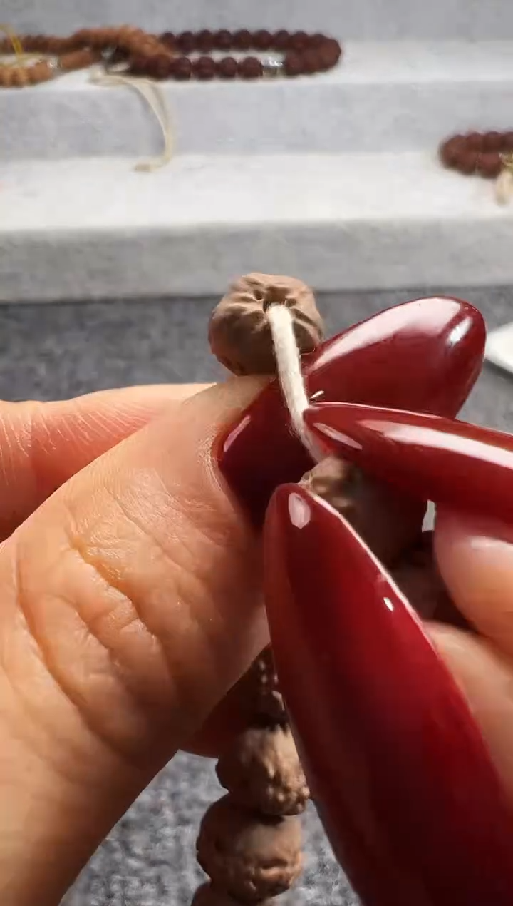 金刚菩提手串原装佛手长串7-9mm左右礼盒皮袋刷子