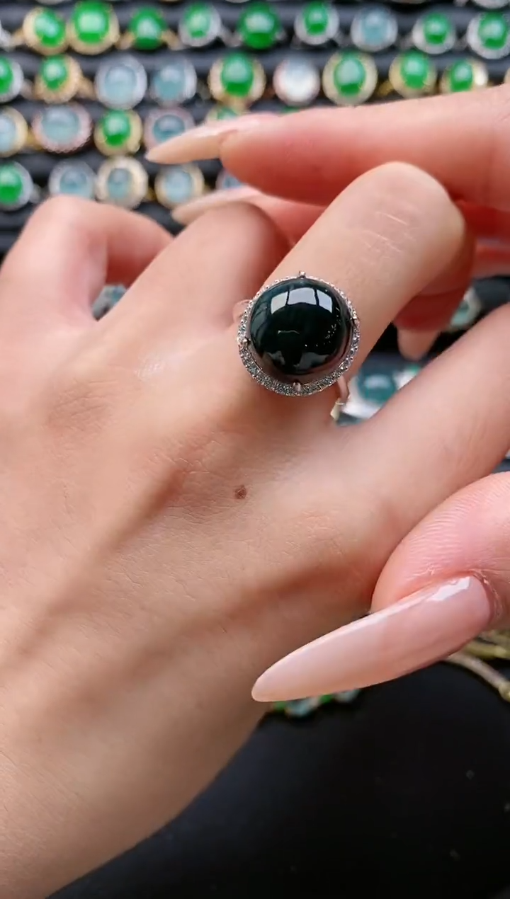 【闪购商品】翡翠戒指银S925镶嵌1111111