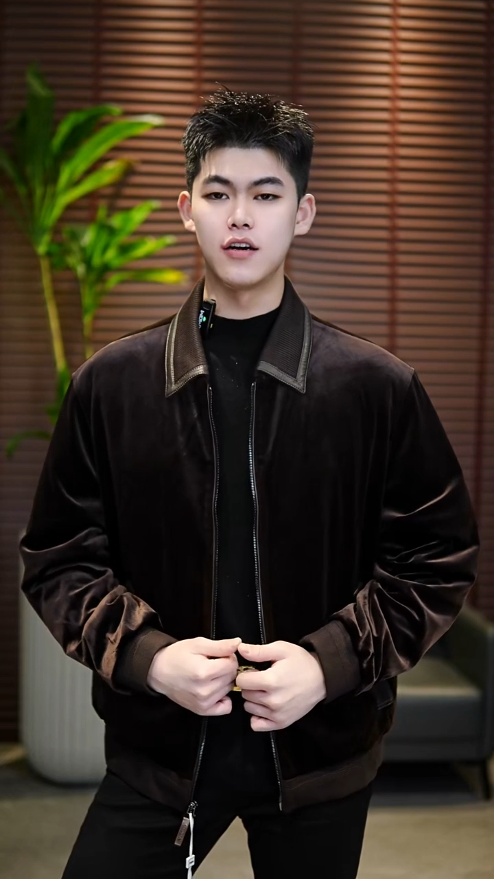 58码（185-205斤）男士真皮拼接鹅绒服720