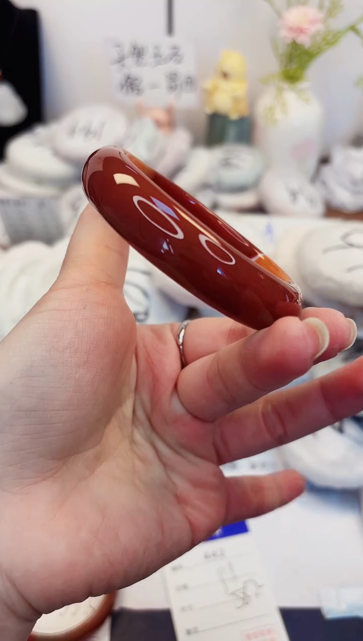 【闪购商品】石英质玉手镯未镶嵌442-玛瑙-圈口58