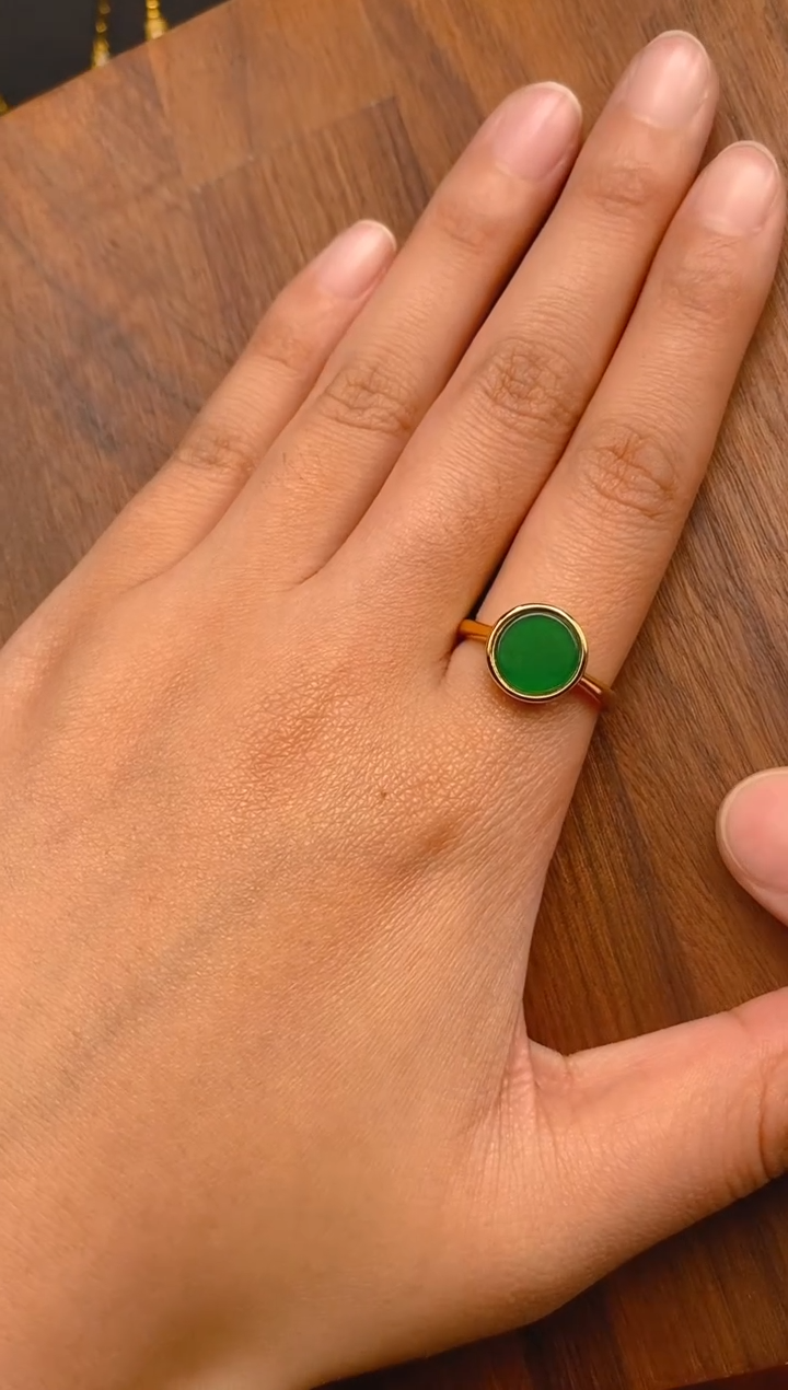 【闪购商品】翡翠戒指银S925镶嵌无事牌戒指