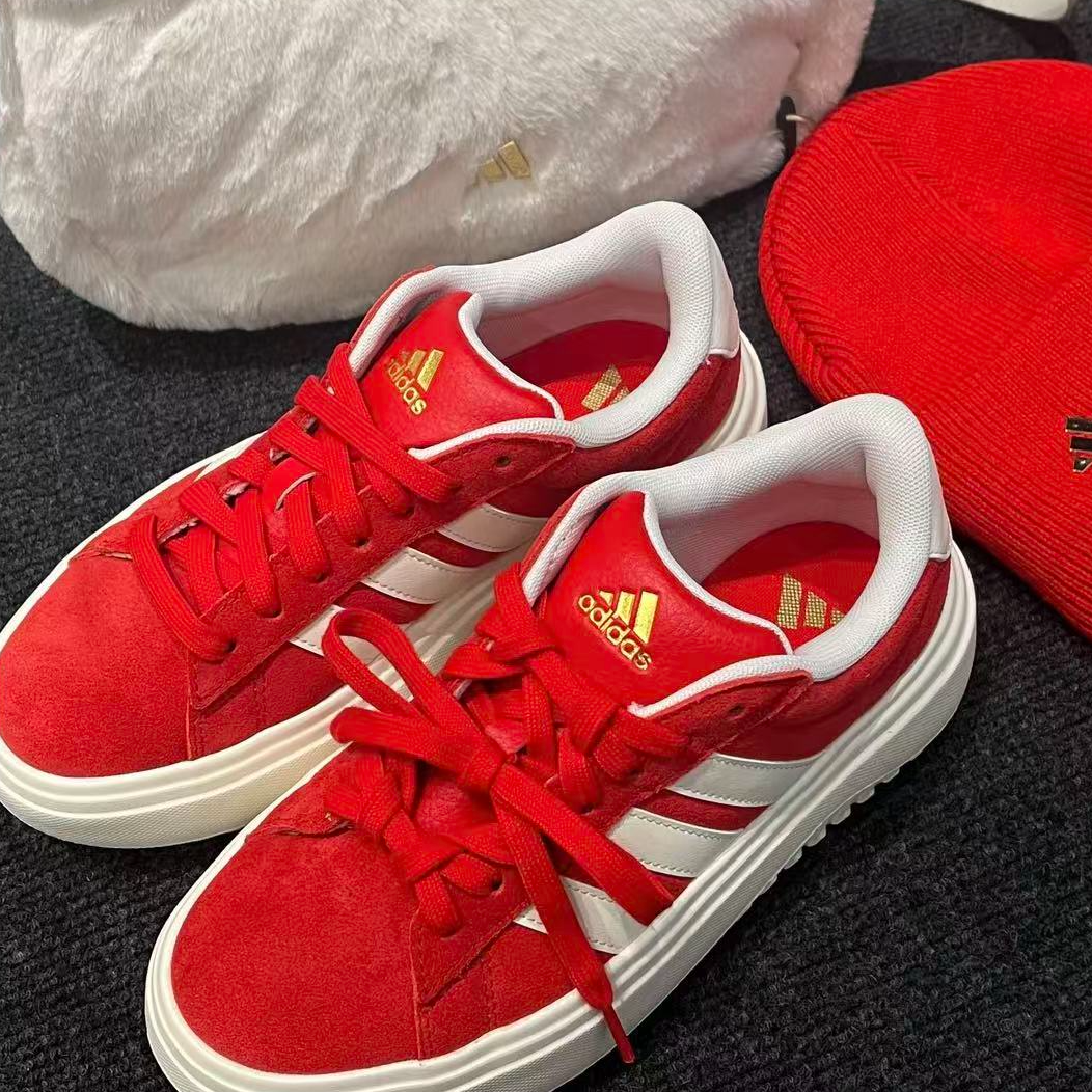Adidas三叶草GRAND COURT PLATFORM CNY新年款网球休闲鞋KJ2065