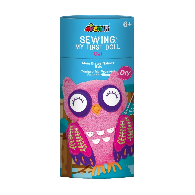 艾维尼儿童手工缝制小玩偶（猫头鹰大桶）