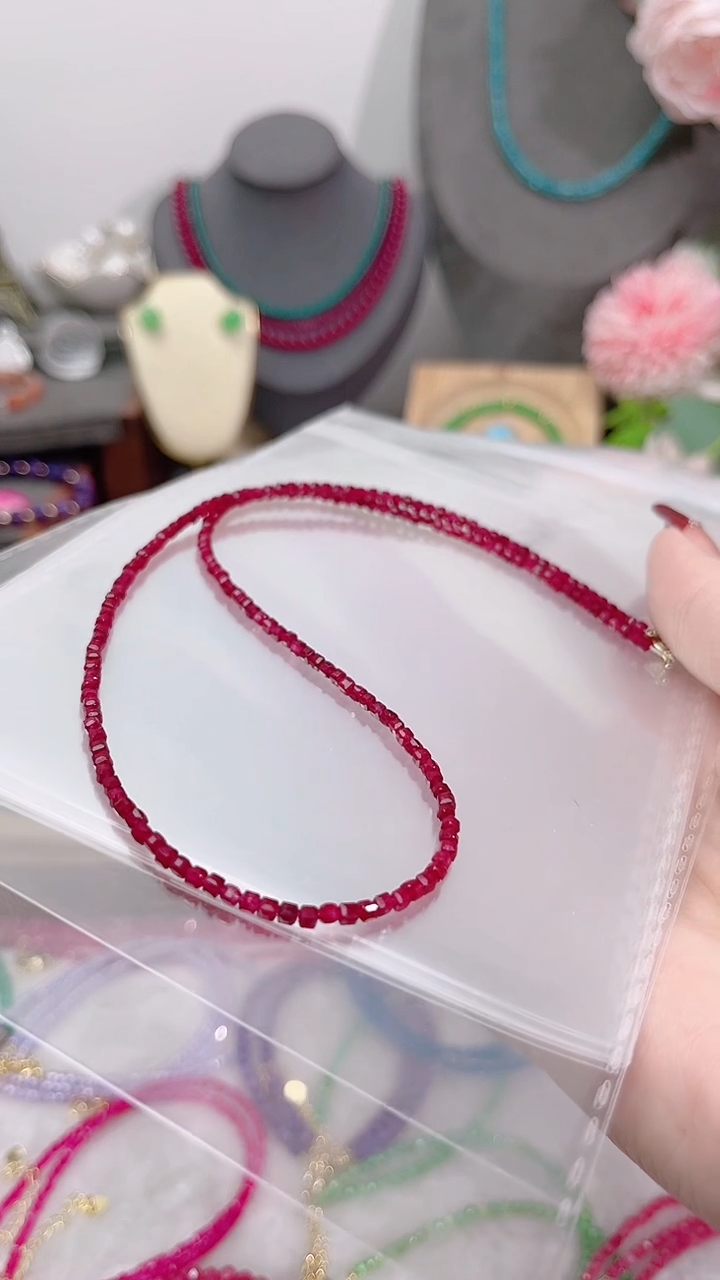 颈饰银S925镶嵌红宝石姨妈99