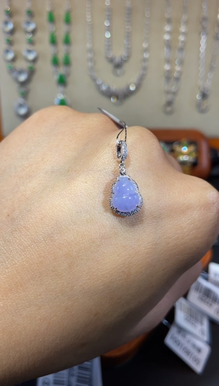 【闪购商品】翡翠颈饰18K金镶嵌吊坠