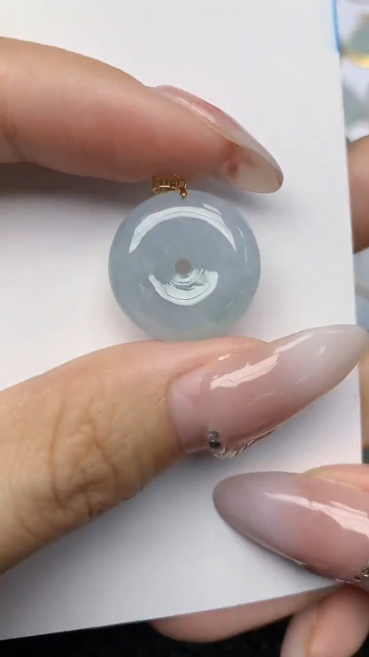 【闪购商品】翡翠颈饰18K金镶嵌天然翡翠A货