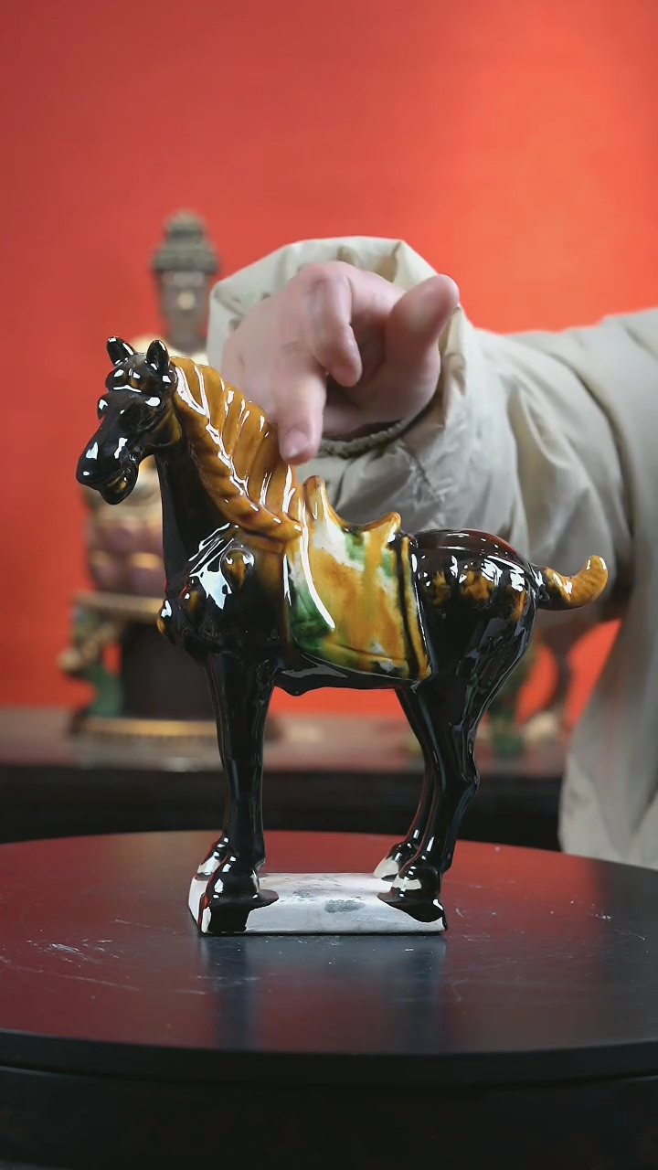 【闪购商品】唐三彩唐三彩中国陶瓷唐三彩，22*23棕色