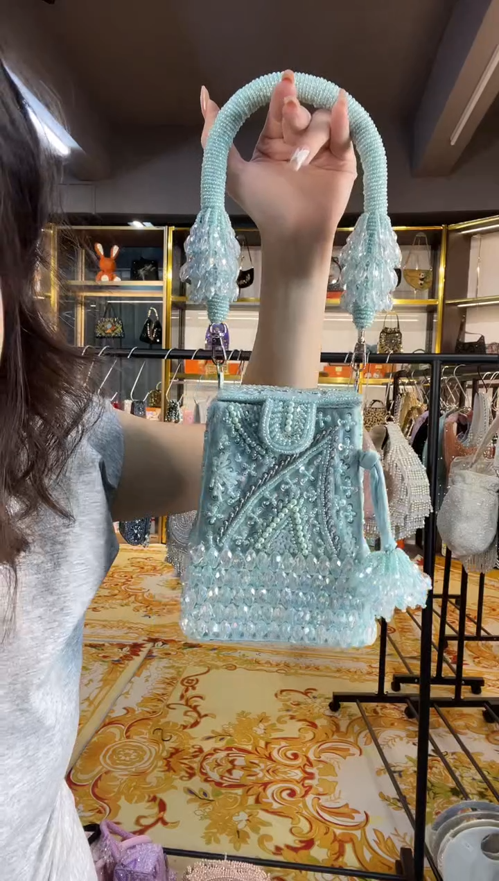 织物珠韵恒泽重工串珠手提包直播间女神专拍