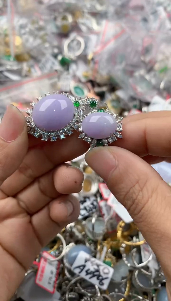 银S925镶嵌戒指翡翠5555---10