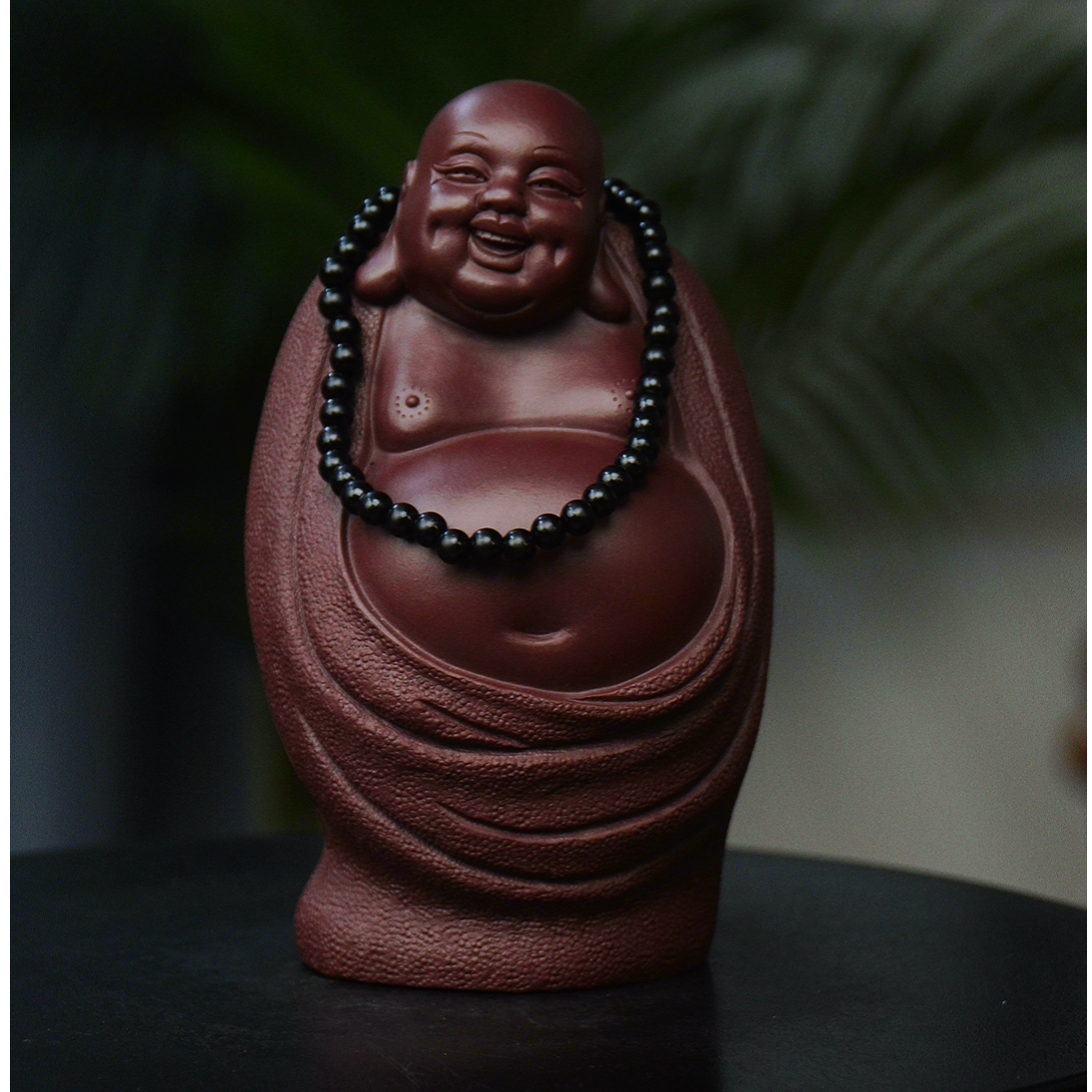 高弥勒佛（带佛珠）宜兴摆件