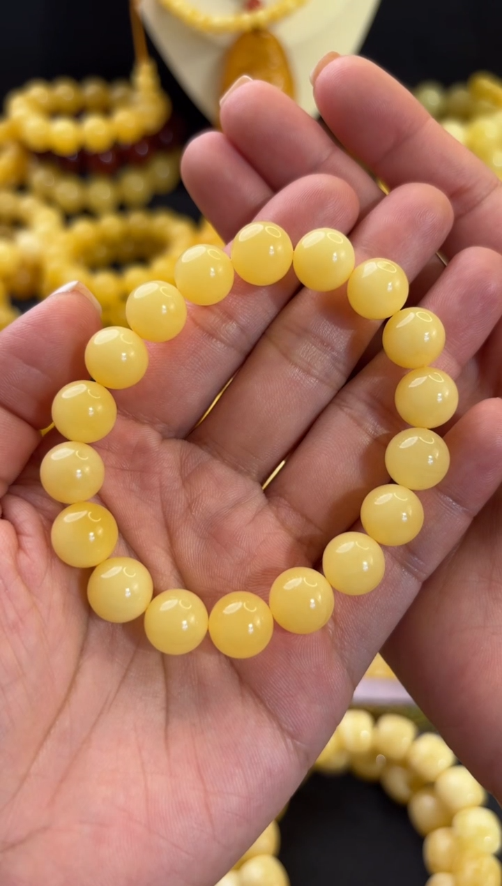 【闪购商品】蜜蜡手串未镶嵌10+鸡油黄满蜡