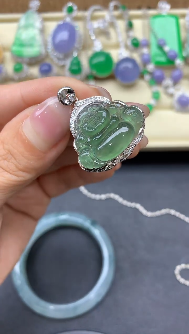 【闪购商品】翡翠颈饰18K金镶嵌446-中国好珍宝